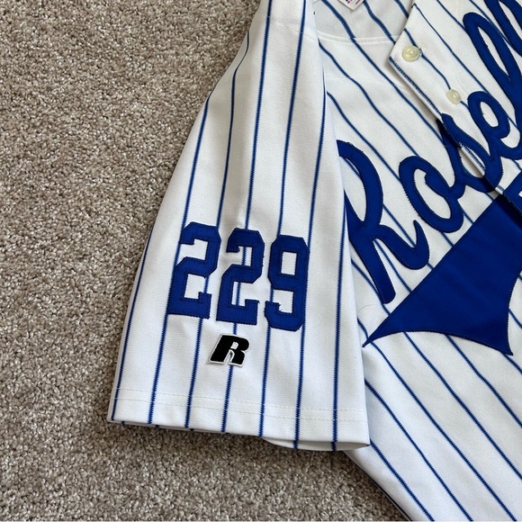 Vintage Russell Athletic American Legion Baseball Jersey Roselle 229 Pinstripe M - Picture 4 of 9